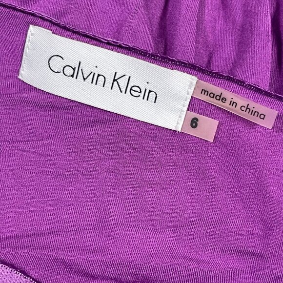 Calvin Klein One-Shoulder Ruffle Dress Size 6 - Picture 4 of 5